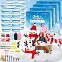 48 Pack Snowman Kit, Christmas Crafts DIY Toys Kit, Build a Snowman Craft Winter Decorations Indoor, Creative Air Dry Clay Modeling Crafts, Christmas Activities School Family Party Supplies