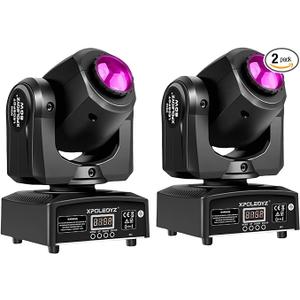 Stage Lights Moving Head Lights 8 Gobos 8 Colors 11 Channels 60W Spotlights DMX 512 with Sound Activated for Wedding DJ Party Stage Lighting 2PCS