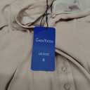 chouyatou Women Summer Puff Sleeve Button Down Shirt Dress Flowy Elegant Business Casual Midi Long Dress (Small, Pink)