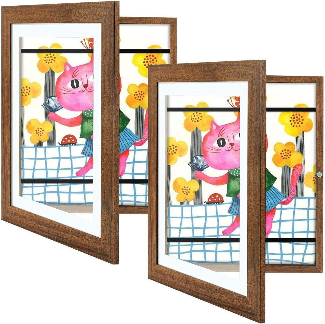 Golden State Art, 10x12.5 Kids Art Frames, Front-Opening Picture Frame Great for Kids Drawings, Artworks, Children Art Projects, Schoolwork, Home or Office (Ecru Set of 2)