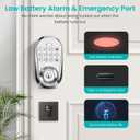Keyless Entry Door Lock, Keypad Smart Deadbolt for Front Door, Electronic Keypad Code with Auto Lock, One-Time Code, Anti-Peeping Password, Easy Installation, Silver