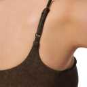 Women's Sweetheart V Neck Tank Top Adjustable Straps Workout Yoga Tops Going Out Basic Casual Crop Cami Shirts (Brown, L)