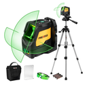 Prexiso Laser Level with Tripod, IP54 Professional 150 Wide Angle - 100Ft Cross Laser Line Tool for Construction, Ceiling Alignment, Floor Tile