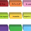 72 Pcs Dry Erase Magnetic Labels, 3.2x1.2 Magnets Name Tags Label Stickers for Whiteboard, Refrigerator, Locker Classroom Office Home (Multicolor)