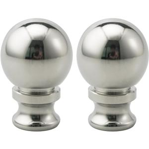 2 Pieces Lamp Finials, Nickel Finial for Lamps, Lamp Shade Nut Screw Cap, Metal Knob Topper Finial, for Decorative Replacement DIY Table or Floor Light Lampshade Holder Harp Adapter (1.5inch Tall Metal)