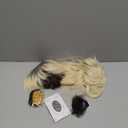 karlery Adult Men 70s 80s Rocker Mullet Long Wave Beige Blonde Dark Root Mutsache Wig with 6 Earrings and Golden Necklace Halloween Costume Cosplay Wig