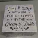 Pack of 10Wedding Reception Sign Canvas Print Wall Art Decor Pick a Seat Not a Side You're Loved Sign Painting Plaque Rustic Wedding Ceremony Decoration (8 X 8 inch, Framed)