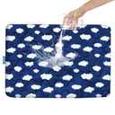 Pack and Play Mattress Protector Sheets Fitted Waterproof Pack and Play Mattress Pad Cover, Compatible with Graco Pack n Play & Dream On Me & Pamo Babe, Playpen/Playard Sheet, Navy Cloud, 39" x 27"