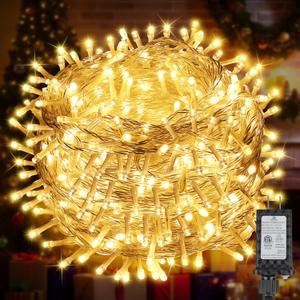 200FT 600LED Christmas Lights Plug in,Warm White Waterproof Fairy Lights with Timer/8 Modes, Christmas Tree Lights Lighting Outdoor Indoor Garden Party Wedding Christmas Tree Decoration