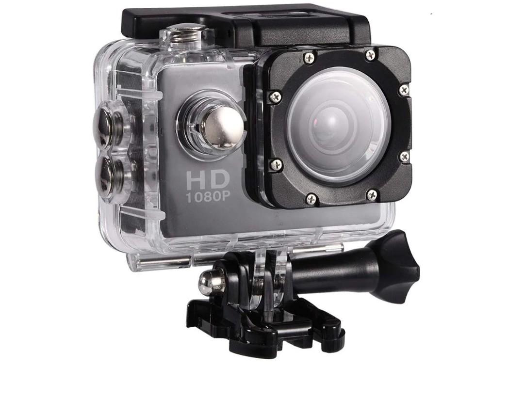 Action Camera Kit 1080P 12MP 30m Outdoor Sports Video Camera USB 2.0 Underwater Cam Full LCD Mini Camcorder with 900mAh Rechargeable Batteries and Mounting Accessories Kits(Black)
