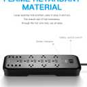 KMC 12-Outlet Surge Protector Power Strip with 8 USB Charging Ports (5V/10A), 2500J,6-Foot Cord