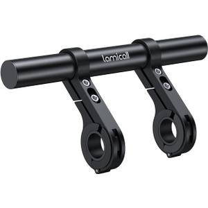 Lamicall Bike Handlebar Extender - 7.9" Long Aluminum Alloy Handlebar Extension with Two Mounting Clamp Bracket, for Bicycle and Motorcycle Handlebars with Diameter of 0.875" to 1.34"