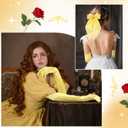 Preboun Princess Costume Accessories Yellow Bow Hairband Gloves Rose Flower Kit for Halloween Dress up Cosplay Birthday Party