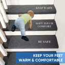 9"X36" Bullnose Stair Treads Carpet Non-Slip for Wooden Steps Indoor, Machine Washable and Reusable with Tape Free Self-Adhesive Back for Pets, Set of 15, Grey