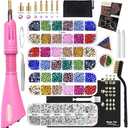 Hotfix Applicator Tool, DIY Hot Fix Rhinestone Setter, Hot Fixed Kit, 5679 Pcs, AB, Clear, 34/30/20/16/10SS, 12 Colors, Bigger Rhinestones, Gem Picker, Bedazzler Kit with Rhinestones