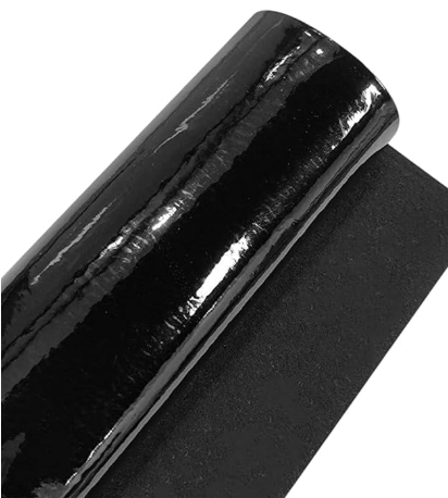 Amazon.com: CALFOVERA 53 x 11.8 Inch Glossy Mirrored Faux Leather Roll 1mm Black PU Leather Sheet Smooth Solid Color Shiny Synthetic Leatherette Vinyl Fabric for DIY Craft Making Furniture Upholstery