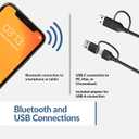 Cyber Acoustics USB & Bluetooth Speaker Bar (CA-2890BT) USB Powered Speaker with Speakerphone for PC and Bluetooth to Simultaneously Connect to Smartphones, Clamps to Monitor, Convenient Controls
