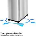 iTouchless 13 Gallon Wings-Open Mobile Wheeled Kitchen Trash Can with Lid and Odor Filter, Dog Proof Stainless Steel Garbage Bin for Home Office Work Bedroom Living Room Garage Slim Wastebasket