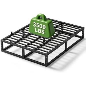 14 Inch Bed Frame Queen Size,Metal Platform Upgrade Heavy Duty Bedframe | Dual-Layer Reinf,Easy Assembly,Noise-Free,6 Mattress Stoppers,3500LBS Capacity,No Box Spring Needed,Headboard Holes