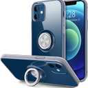 Hython Case for iPhone 12 Case & iPhone 12 Pro Case with Ring Stand, Clear Body with 360° Rotatable Ring Holder Magnetic Kickstand, Soft TPU Shockproof Protective Phone Cases for Women Girls, Clear