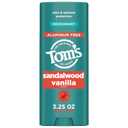 Toms of Maine Sandalwood Vanilla Aluminum Free Natural Deodorant For Women & Men | Goes on Clear | Odor & Wetness Protection | Naturally Derived and Moisture-Locking Ingredients | 3.25 oz (3.25 Ounce (Pack of 2))