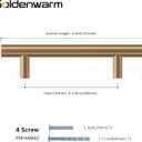 Goldenwarm 5 Pack Champagne Bronze Cabinet Pulls Gold Cabinet Handles 3-3/4 inch(96mm) Champagne Drawer Handles Brushed Bronze Drawer Pulls Kitchen Dresser Door Hardware