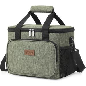 Lifewit Large Lunch Bag Insulated Lunch Box Soft Cooler Cooling Tote for Adult Men Women, Dark Green 24-Can (15L)