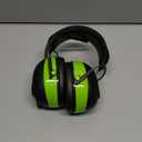 2025 AM/FM Radio Ear Protection Headphones with Backlit Digital Display, 120H Working Time, Rechargeable Hearing Protector, 30dB Noise Reduction Safety Earmuffs for Mowing, Construction, Work, Green