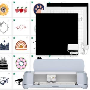 Cricut Maker 3 & Digital Content Library Bundle - Includes 30 Images in Design Space App - Smart Cutting Machine, 2X Faster & 10X Cutting Force, Cuts 300+ Materials, Blue