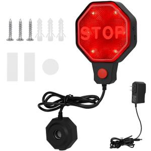 Garage Parking Sensor, Adjustable Garage Car Stop Indicator with Red/Yellow/Green LED Display, Set Stop Distance 6"–6 Ft, Battery (Not Included) or Power Cord Powered (Black)