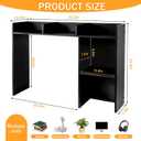 GRETJOB Desktop Hutch Bookshelf, Wooden Desk Storage Hutch with 5 Shelves for Computer Desk, Desktop Shelf for Top of Desk, Desktop Bookshelf for Dorm Office Home, 32.5 x 23.5 x 8 Inches, Black