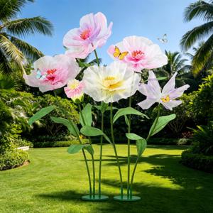 6 Pcs Giant Flowers for Decoration with Stand Oversized Crepe Paper Flowers, Giant Artificial Flowers for Wall Decor, Wedding Backdrop, Nursery, Photo Booth, Party, 
Product Dimensions	26"D x 26"W x 49"H