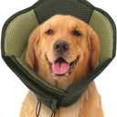 SUNFURA Dog Cone - Soft Cone for Dogs to Stop Licking, Pet E-Collar Alternative After Surgery, Adjustable Pet Recovery Collar for Wound Healing, Army Green Large