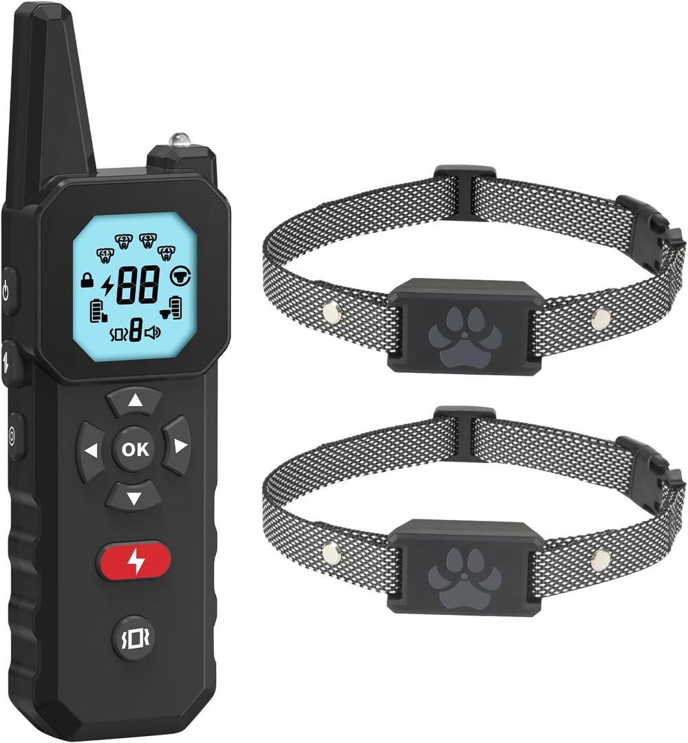 Wireless Dog Fence & Training System for 2 Dogs – Covers up to 3300 ft Range, Adjustable Beep/Vibration/Static Modes, IPX7 Waterproof Collars, Independent Channel Design, Quick No-Dig Installation