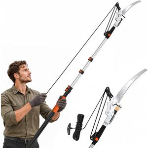 SISUPASSIE Upgraded Tree Trimmer, 26FT Heavy-Duty Pole Saw with High-Leverage Pulley Design, Extendable Tree Pruner for Yard, Garden, Patios