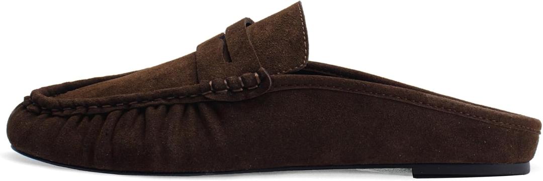 Penny Loafers for Women Comfortable Slip on Suede Loafers Mules Womens Closed Toe Loafer Slides Shoes (6)