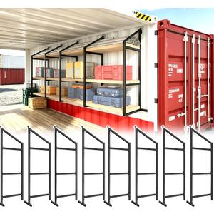 4PCS Heavy Duty Shipping Container Shelves Brackets, 57" H-3Tiers, 8PCS
