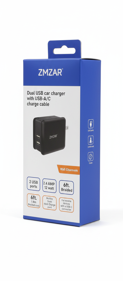ZGear High Power Dual Port Wall Charger - Black
