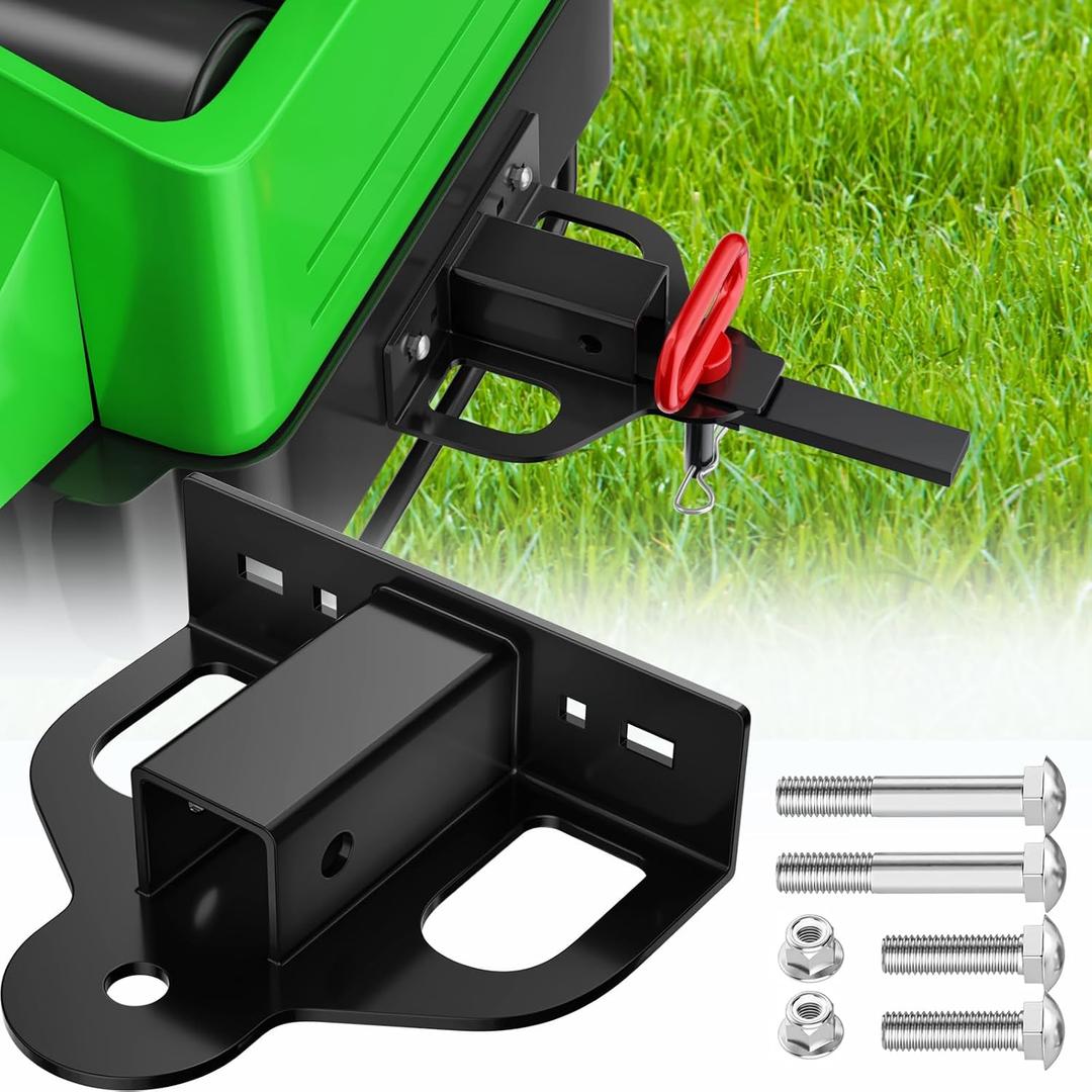 Upgraded Zero Turn Lawn Mower Hitch with 1-1/4" Receiver, 6mm Thicker Heavy Duty Steel Bolt On Trailer Hitch Receivers, Compatible with Many Models Lawn Mower, Tractor, Trailer, Golf Cart, ATV Etc.