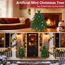 20IN Small Mini Christmas Tree for Tabletop, 1PC Artificial Desktop Christmas Tree with Norfolk Pine Top Design, Small Xmas Tree with Burlap Base for Table Desk Home Christmas Decor