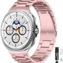 Lerobo Stainless Steel Band Compatible with Samsung Galaxy Watch 8 7 6 5 4 FE 40mm 44mm 45mm/Galaxy Watch 8 Classic 6 4 Classic 43mm 47mm 42mm 46mm, 20mm Metal Replacement Band for Men Women