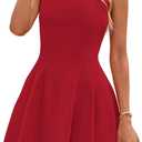 PRETTYGARDEN Summer Dresses for Women 2026 Elegant Classy Spring A Line Business Casual Work Graduation Cocktail Short Dress (Red, XXL)