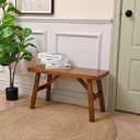 SwallowLiving Handcrafted Solid Wood Bench, 30" - Farmhouse-Style Entryway Seating for Living & Dining Room, Rustic Design, Natural Finish