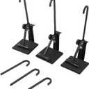 Fireplace Stocking and Garland Hanger, 2 in 1 Adjustable Heavy Duty Mantel Hangers, Garland Holder for Mantle Fits 0.5" to 7" Mantle No Drill, Christmas Garlands Clip for Holiday Decor (3pcs)