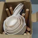 Umite Chef Kitchen Cooking Utensils Set, 33 pcs Non-stick Silicone Cooking Kitchen Utensils Spatula Set with Holder, Wooden Handle Silicone Kitchen Gadgets Utensil Set (Cream White)