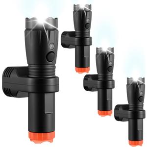 4 in 1 Plug-in Emergency Flashlight Rechargeable LED Night Light with Motion Sensor for Power Outage Home Safety Portable Work Light Removable Torch for Camping and Indoor Use (4 Pack)