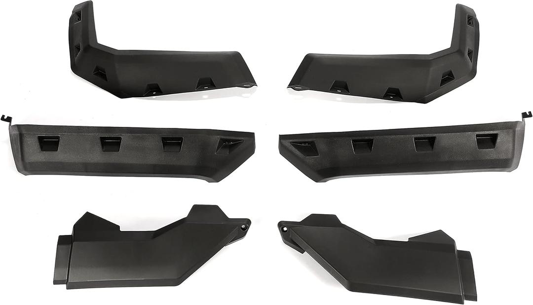 ECOTRIC Extended Fender Flares Compatible with 2016-2024 Can-Am Defender HD 5/ HD 7/ HD 8/ HD 10 MAX 6Pcs UTV Mud Guards Flap Set Front & Rear Kit Mud Guards Splash Shield Guards 715006821 715002424