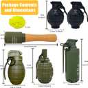 Toy-Hand Grenade for CS Battle Game, 6pcs Tactical CS-Grenade Toy with 100 Foam Ammo, 4pcs Pull Ring Grenade Toys & 2 pcs Hand Grenades for Age 14 Years Old and up