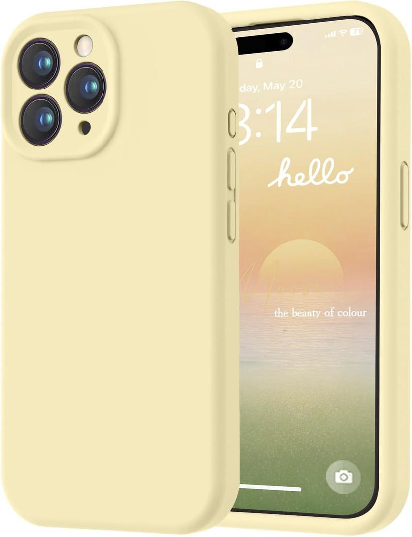 iPhone 15 Pro Case, Premium Silicone with Shockproof Protective Phone Case for Men Women Girls 6.1", Yellow
