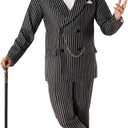 Morph 1920s Gangster Costume Men, Gangster Striped Suit, Halloween Costumes for Men Halloween Costumes Adult (Large)